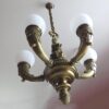 starozitny art deco velky salonni lustr mosaz putti