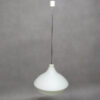 design retro velky lustr bile sklo